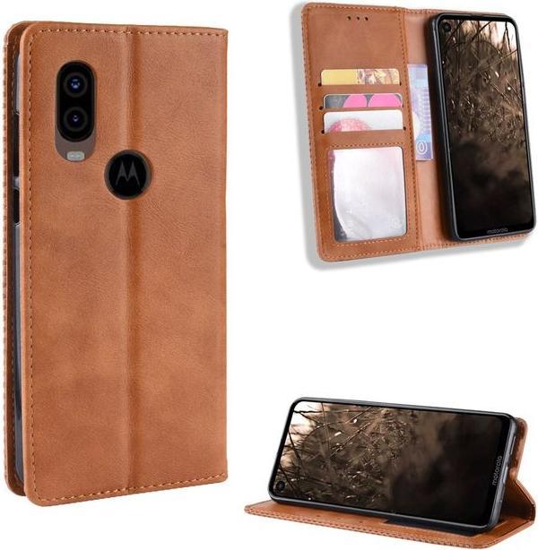 Actual product image MU Style Vintage Style Leather Bookcover Case (Motorola One Vision)