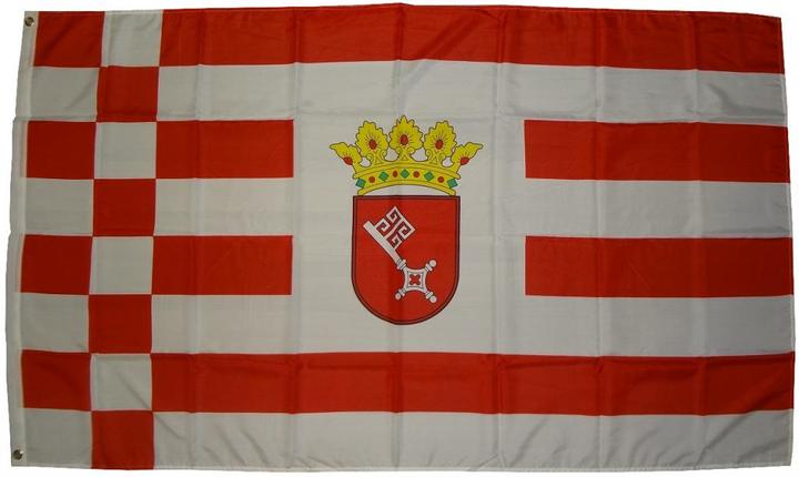 Produktbild trends4cents Flagge Bremen 90 x 150 cm Fahne mit 2 Ösen 100g/m² Stoffgewicht Hissflagge Hissen