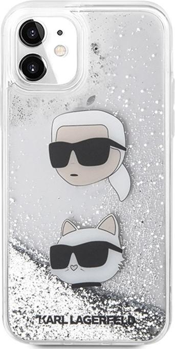 Immagine prodotto Karl Lagerfeld KLHCN61LDHKCNS Custodia rigida per iPhone 11 / Xr 6,1" srebrny/argento Liquid Glitter Karl & Chou (Apple iPhone 11)