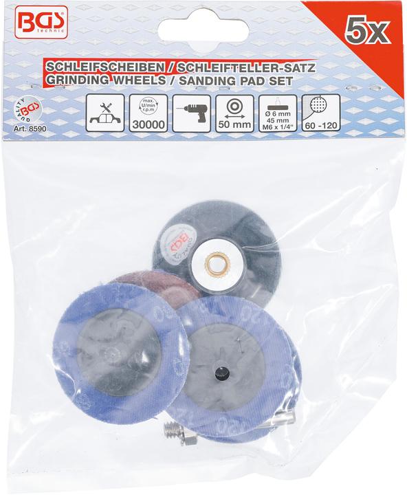 Actual product image BGS Grinding Wheels / Sanding Pad Set | Ø 50 mm (60, 120)