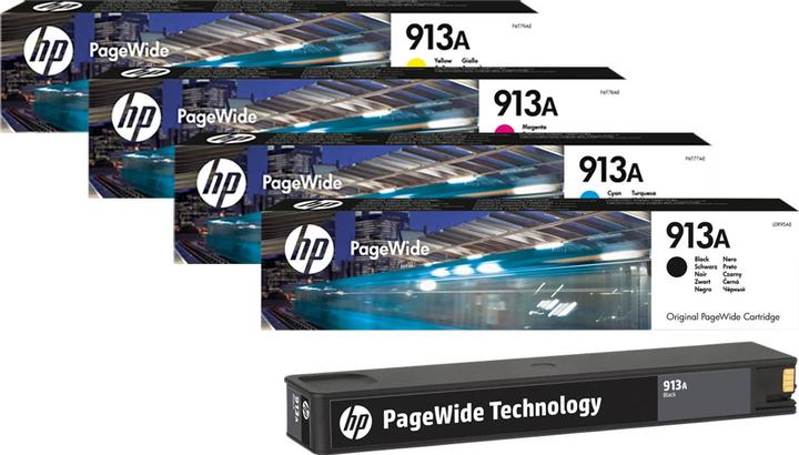 Produktbild HP Original 913A SET Multipack / Set mit allen vier Farben (BK, C, M, Y)