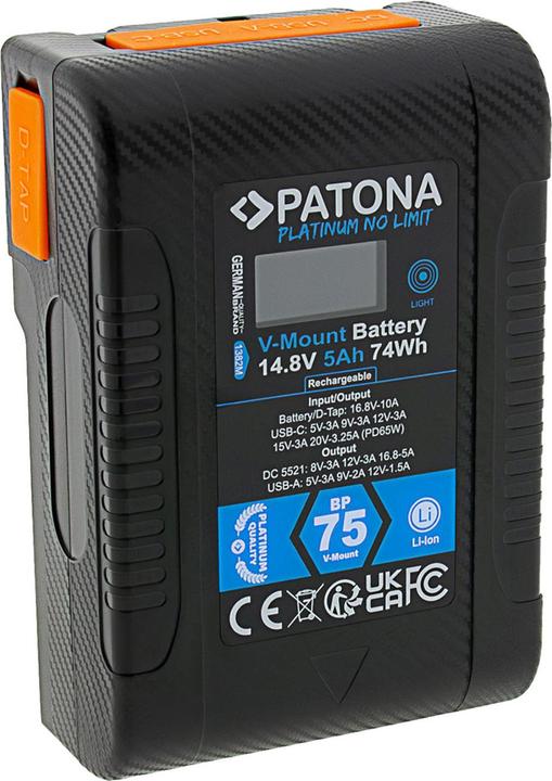 Actual product image Patona Platinum V-Mount BP-75W (Camera battery)