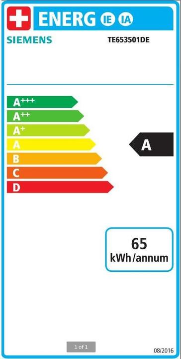 Label énergétique Siemens EQ6 plus s300 TE653501DE