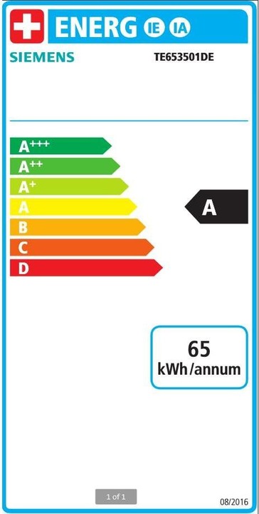Label énergétique Siemens EQ6 plus s300 TE653501DE