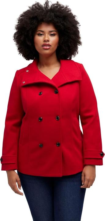 Actual product image Ulla Popken Double Breasted Wool Look Fully Lined Jacket
