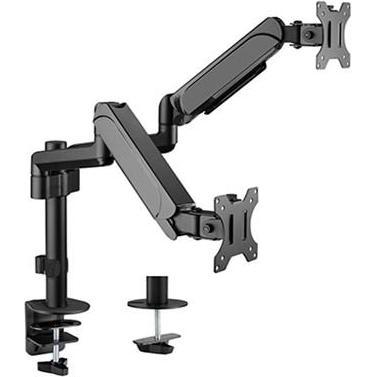 Gembird Arm/Halterung für zwei Desktop-Monitore (Tisch, 32"), Monitor Halterung, Schwarz