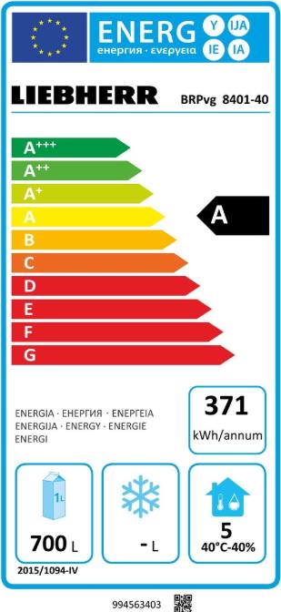 Energie-Label Liebherr BRPvg 8401 (700 l)