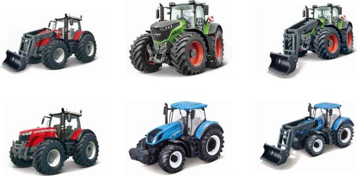 Produktbild Bburago 10cm farm tractor with front loader, assorted, 18-31630