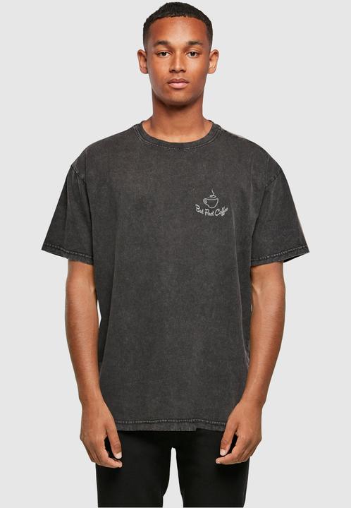 Actual product image Merchcode But First Coffee Acid Washed Heavy Oversized Tee - 113637 (XL)