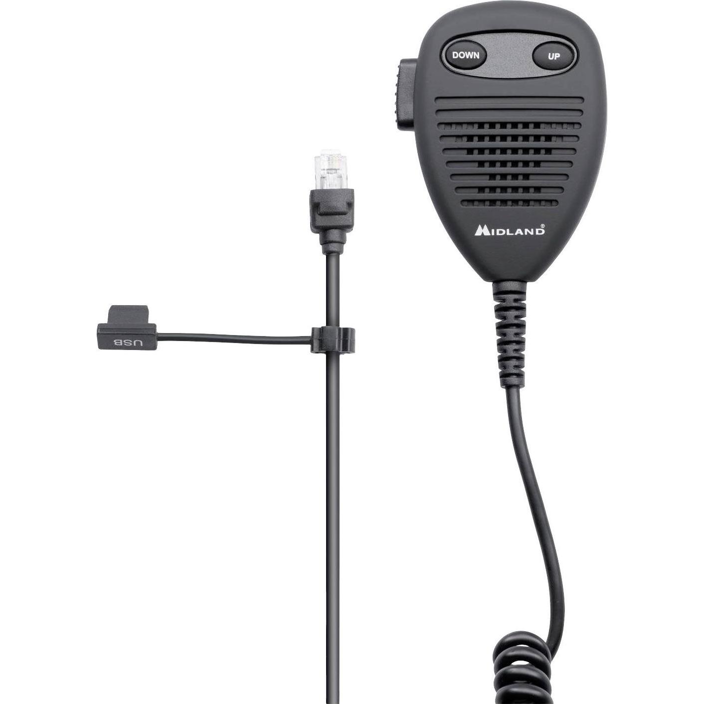 Albrecht Microfono Midland CB f. M-Mini/CB-Go USB con pulsanti su/giù, spina occidentale R45, Accessori per walkie-talkie