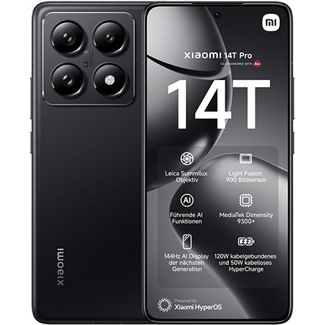 Xiaomi 14T Pro (512 GB, Titan Black, 6.67", Dual SIM, 5G), Smartphone, Schwarz