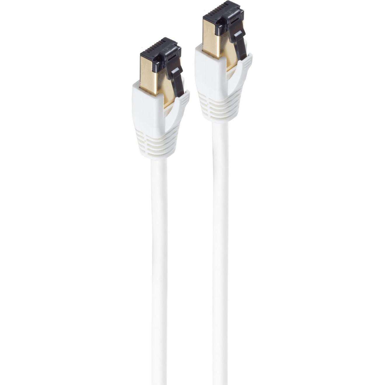 Shiverpeaks BASIC-S Patchkabel, Kat. 8, F/FTP, 7,5 m, weiss RJ45 Stecker (F/FTP, CAT8.1, 7.50 m), Netzwerkkabel