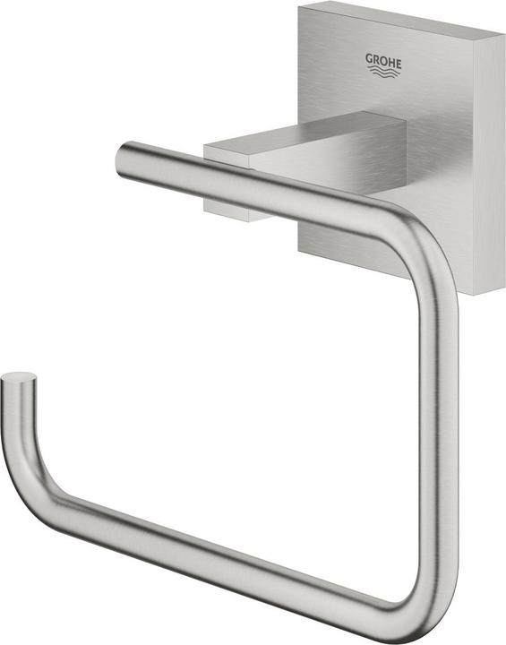 Actual product image Grohe Start Cube QuickFix toilet roll holder, without lid, adhesive, supersteel