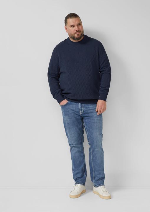 Produktbild s.Oliver Sweatshirt Strukturiertes Sweatshirt mit Crew Neck (5XL)