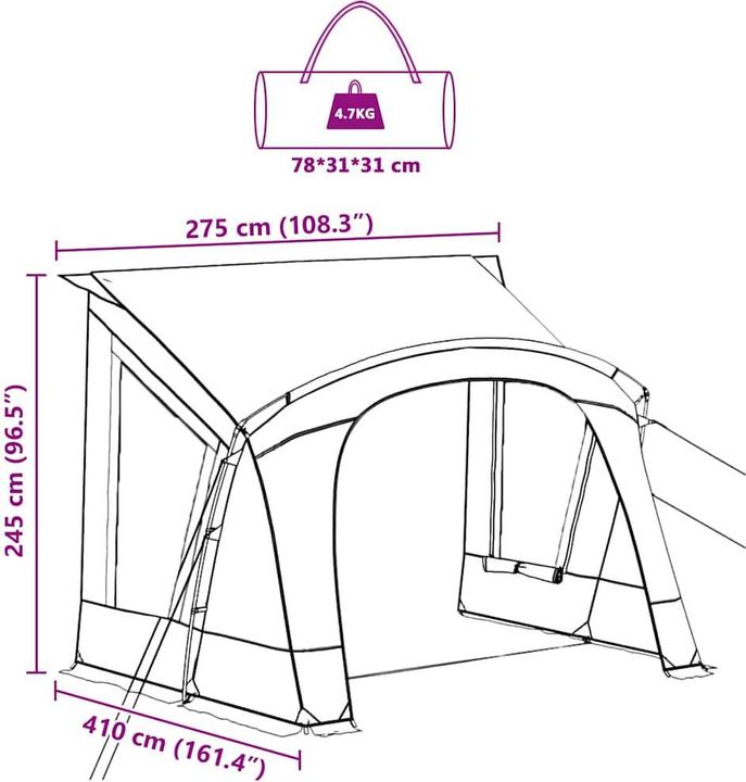 Produktbild vidaXL Caravan Zelt (4.70 kg)