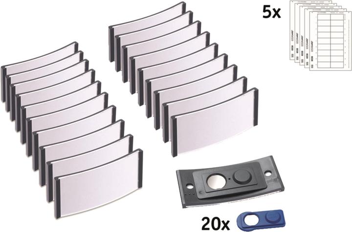 Actual product image Badgepoint POL30MA02-20DR Name badges, 65 x 30 mm, dark grey
