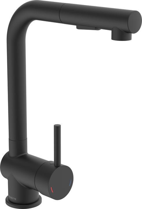 Schütte Wasserhahn Küche PARMA Spültischarmatur Schwarz matt Brause Ausziehbar Schwenkbar 21013/AE