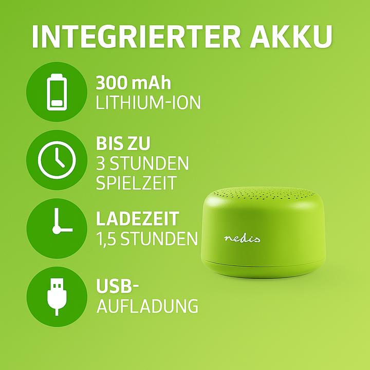 Actual product image Nedis Bluetooth Speaker SPBTAV01GN - green (3 h)