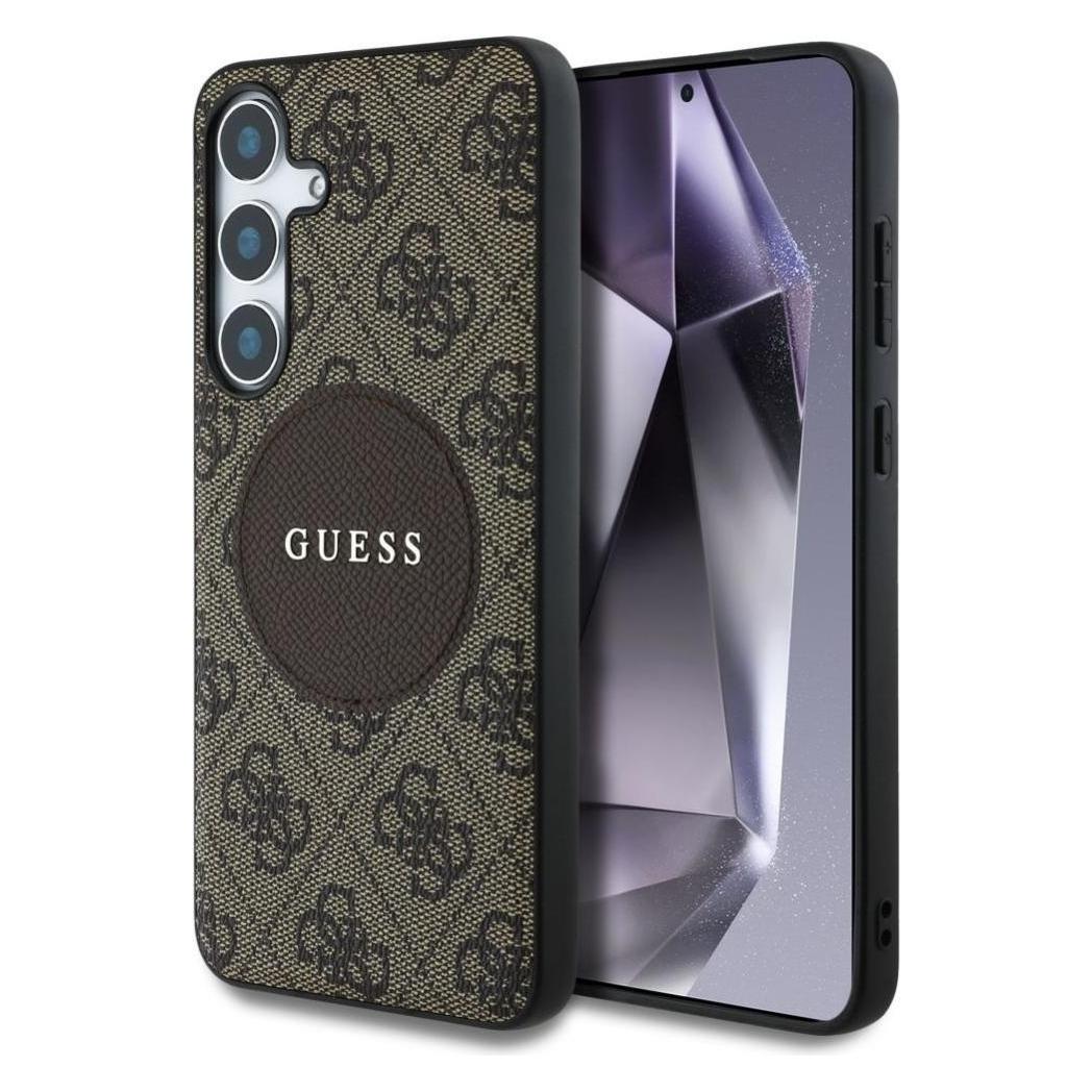 Guess Etui 4G Round Patch Classic Logo MagSafe Do Samsung Galaxy S25 Plus BrÄ Zowy (Samsung Galaxy S25, Samsung Galaxy S25+), Smartphone Hülle,