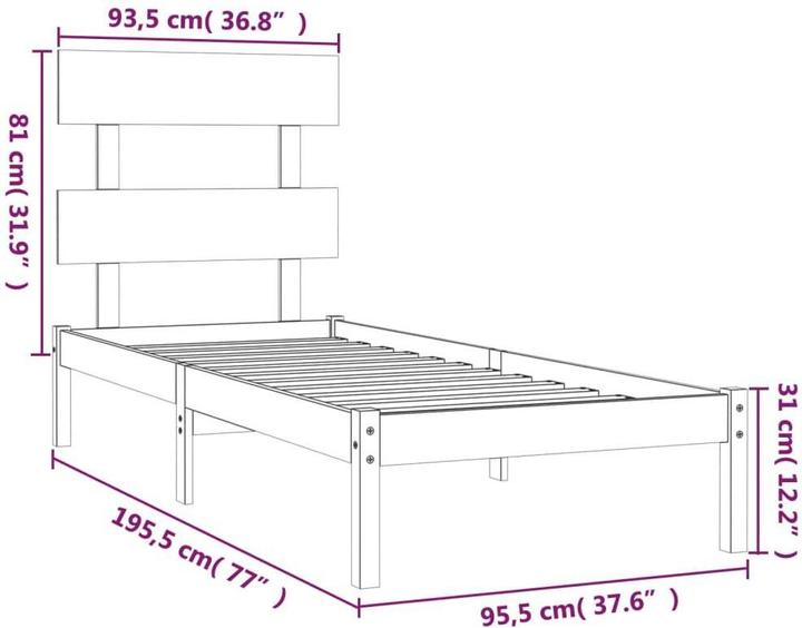 Image du produit vidaXL Bettrahmen (90 x 190 cm)
