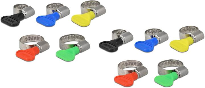Productafbeelding Delock Slangklem met vleugelmoer assortiment 10 stuks gekleurd