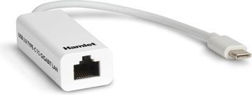 Hamlet HNU3GIGATC network card and Ethernet adapter 1000 Mbit/s (USB-C, RJ45 Gigabit Ethernet (1x))