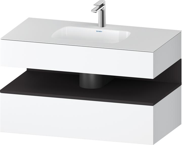 Duravit Qatego built-in washbasin with console washbasin base, 1000x550x600mm, niche graphite superm