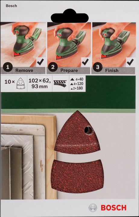 Produktbild Bosch Zubehör 10tlg. Schleifblatt-Set für Multischleifer K = 40, 120, 180 (40, 120, 180)