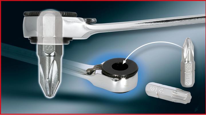 Actual product image KS Tools GEARplus Mini Bit Switch Ratchet Ring Wrench (1/4")