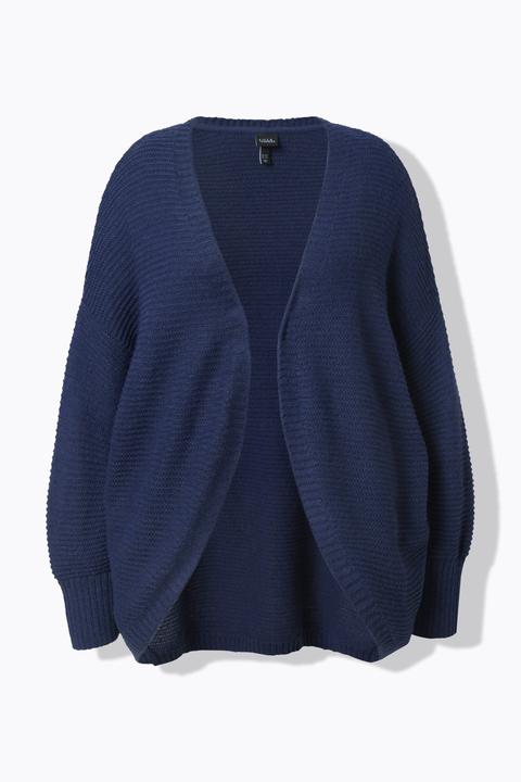 Produktbild Ulla Popken Strickjacke, Egg-Shape, Wollanteil, offene Form (60)