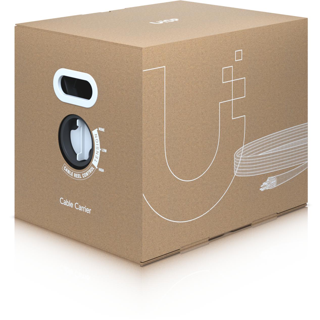 Ubiquiti Verlegekabel UISP-CABLE-CARRIER Cat 5e, FTP, 305 m, Schwarz (SF/UTP, CAT5e, 305 m), Netzwer