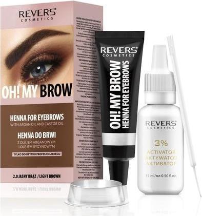 Produktbild Revers Cosmetics Hellbraune Augenbrauenfarbe 2.0 mit Arganöl und Rizinusöl Omega 6, Karotin, Vitamine A, E, F Natu