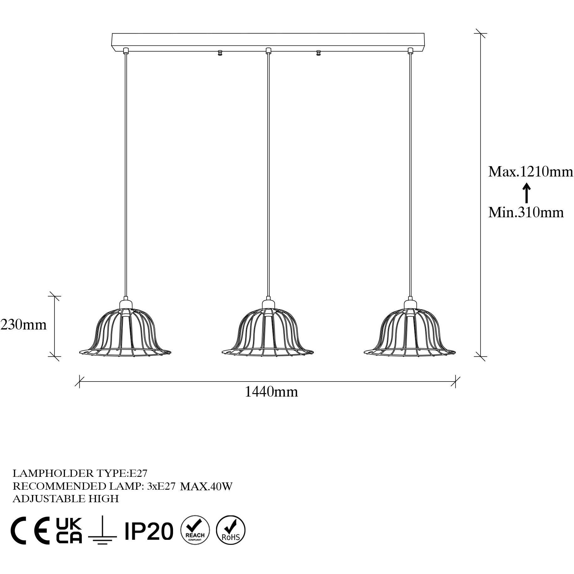 Thumbnail - Opviq, Pendelleuchte, Jannik (E27)