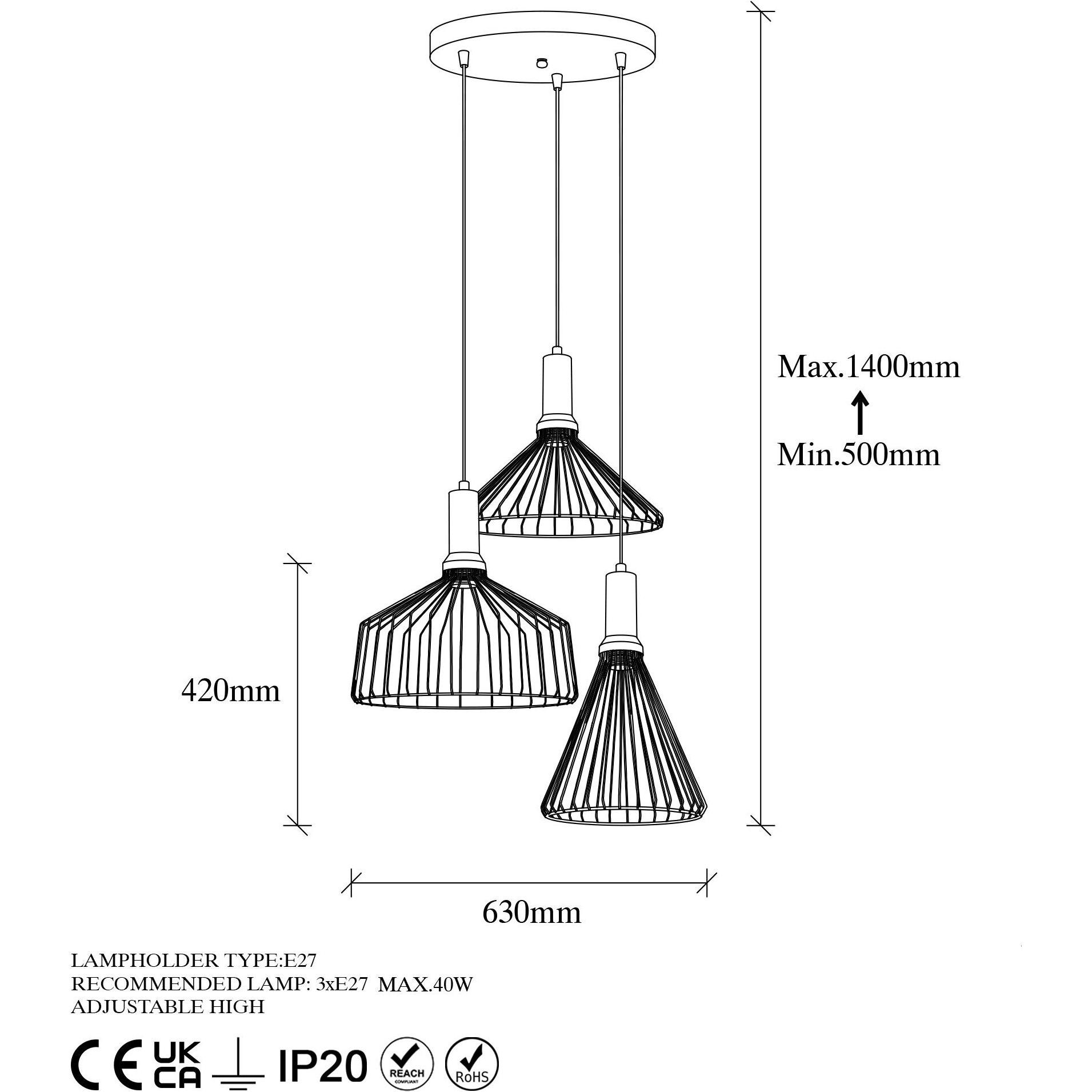 Thumbnail - Opviq, Pendelleuchte, Lena (E27)