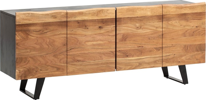 FineBuy Sideboard Sideboard solid wood 180 cm chest of drawers Standing cabinet tree edge