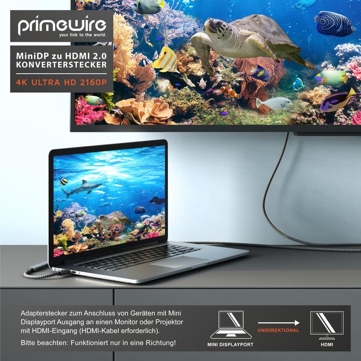 Actual product image Primewire Mini DisplayPort – HDMI (0.15 m)