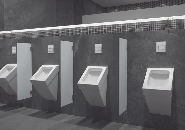 Actual product image TECE TECEsquare urinal flush plate w. cart. Glass black Buttons black