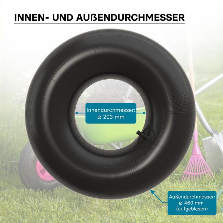 Actual product image Wiltec Inner tube for lawn mower tyre 18x6.50/7.50/8.50/9.50-8 20x8.00/10.00-8 with straight valve stem gar (Lawn mower)