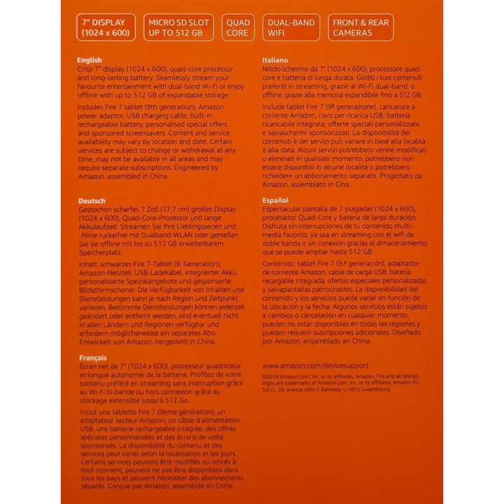 Image du produit Amazon Fire 7 (WLAN uniquement, 7", 32 Go, Noir)