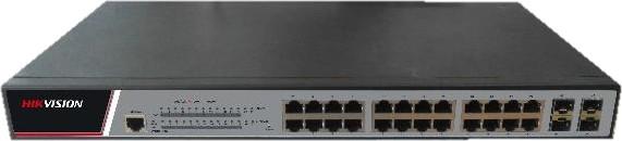 Actual product image Hikvision Full Managed Gigabit PoE Switch 370W 24+ (24 ports)