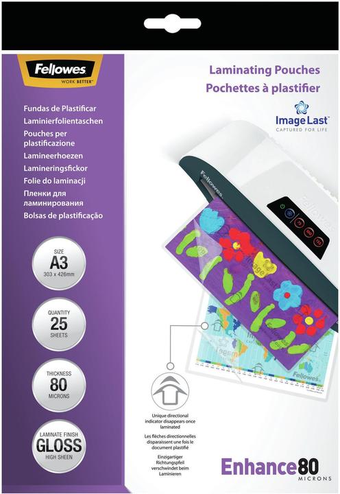 Image du produit Fellowes Améliorer 80 (A3, 25 pcs, 80 µm)