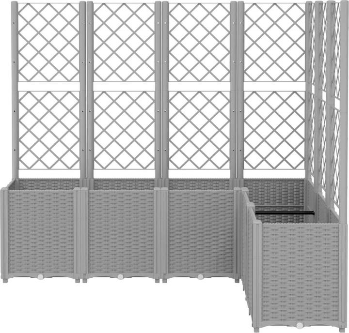 Image du produit vidaXL Bac à plantes avec treillis PP