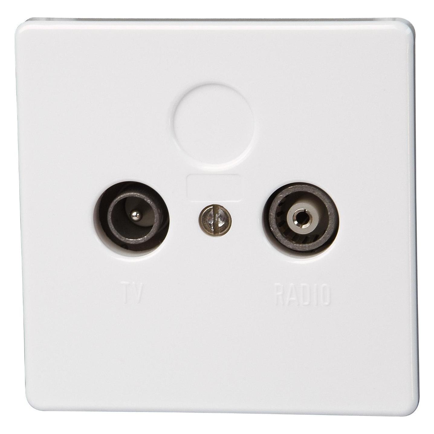 Kopp 915920086 - Presa Vision Per Antenna TV/Radio/SAT, Digitale, Colore Bianco, Design Con Cornice Sottile, Per Interni