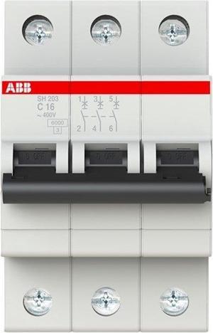 Immagine prodotto ABB MINI INTERRUTTORE SH203-C16A 3P 6KA