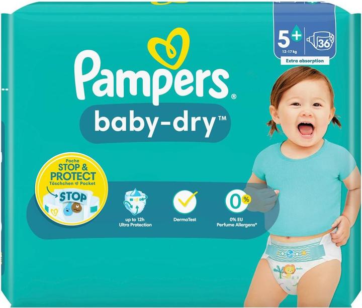 Produktbild Pampers Baby-Dry (Gr. 5+, Tragepack, 36 Stk.)