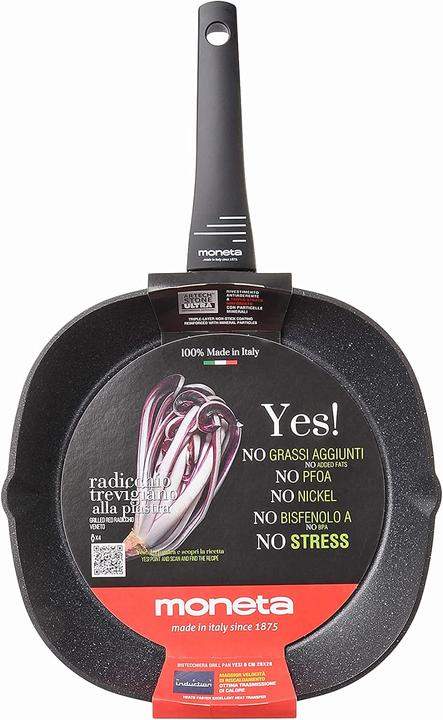 Actual product image Moneta Currency Zeus Induction Sandwich Maker, Aluminium, Grey, 28/28 cm (Frying pan, Aluminium)