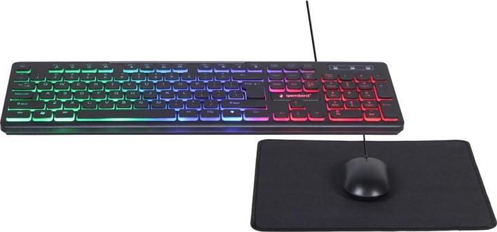 Actual product image Gembird KBS-UML-01 3-in-1 backlight desktop set black US layout KBS-UML-01 (US, Cable)