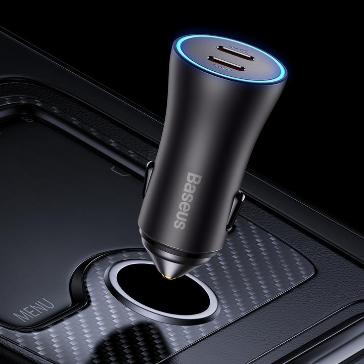 Produktbild Baseus Golden Contactor Pro car charger, 2x USB-C, 40W (Dark Gray)