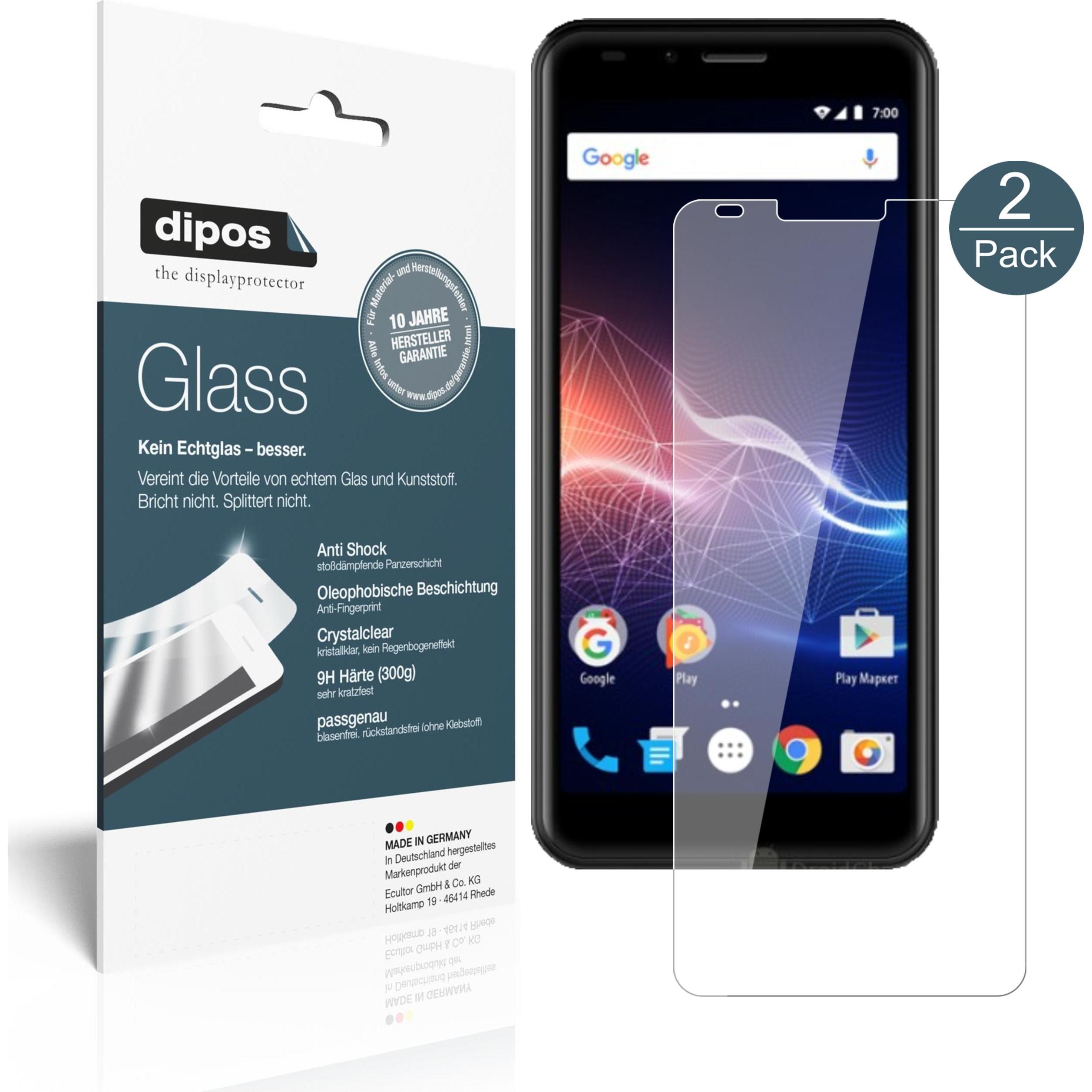 Dipos Displayschutz Anti-Shock (2 Stück, Vertex Impress Click), Smartphone Schutzfolie, Transparent