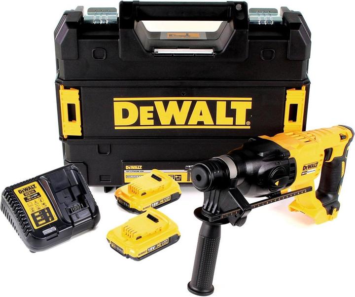 Actual product image DeWalt DCH 133 D2 Battery combi hammer 18V 2,6J SDS plus Brushless + 2x battery 2,0Ah + charger + TSTAK
